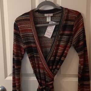 NWT Striped wrap dress